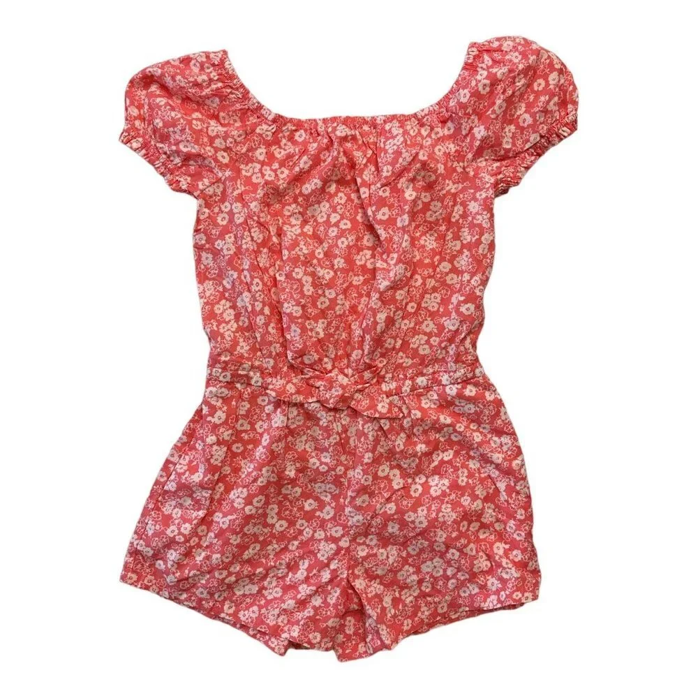 GAP Girl's Soft Chambray Short Puff Sleeve One Piece Romper NWT‎